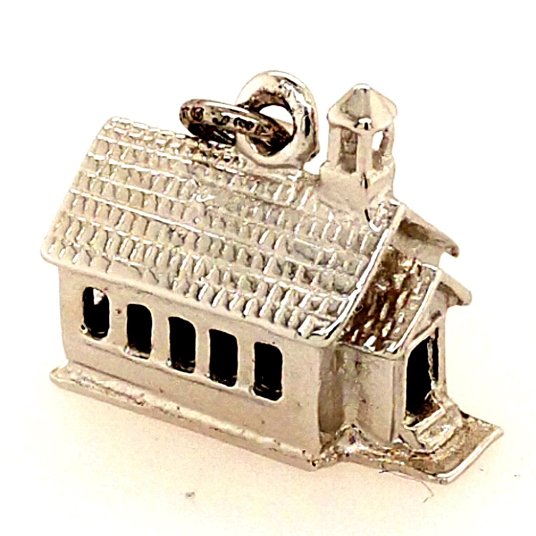 Sterling Silver & Black Enamel School Chalkboard Charm – ABC 123 Teacher Gift