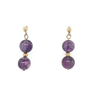 14K Y Amethyst Post Drop Earrings