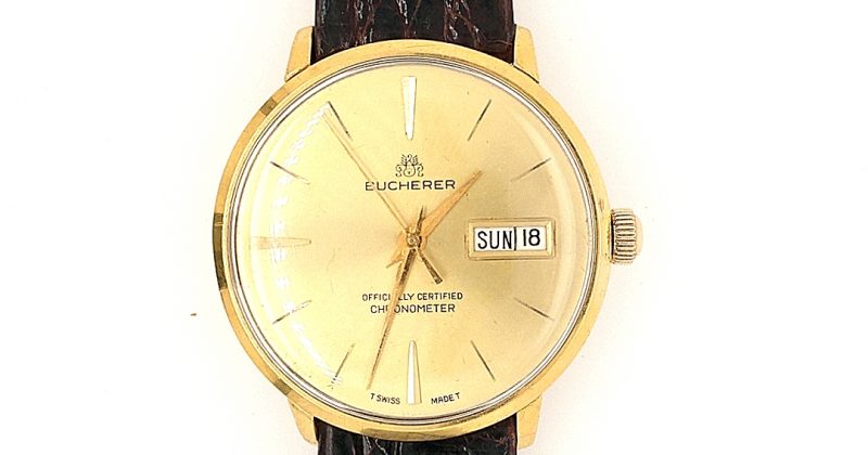 BUCHERER ゴールドトーン 置時計 Bucherer Ladies Vintage Yellow Gold Plate Small Ornate Pocket