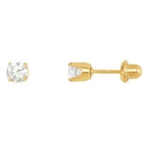24K Y Plated CZ Piercing Earrings