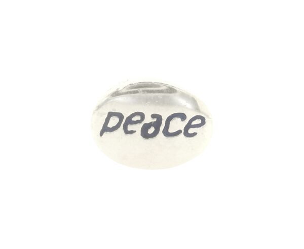 Sterling Silver Bead With Blue Peace Sign
