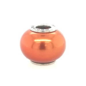 Sterling Silver Cedora Orange Pearl Finish Bead
