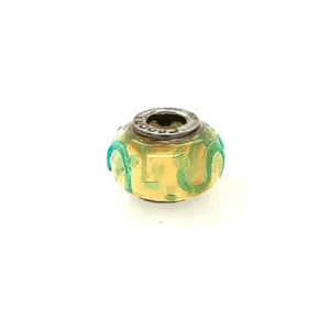 Sterling Silver Cedora Gold & Green Swirled Bead