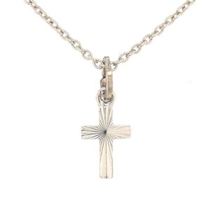 Sterling Silver Cross Necklace 16″