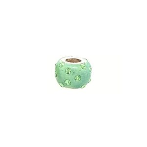 Sterling Silver RCI Green Bead With Green Crystals