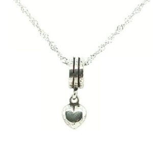 Sterling Silver Dangle Heart Bead / Pendant