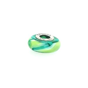 Sterling Silver Cedora Light & Dark Green Swirled Bead