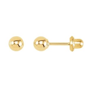 24K Y Gold-Plated Stainless Steel Ball Piercing Earrings