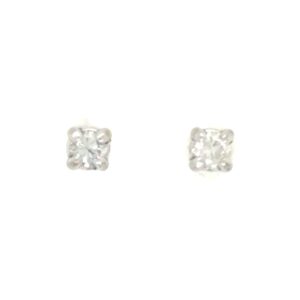 14K W Gold Diamond Stud Earrings 2.5mm