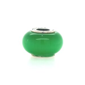 Sterling Silver Cedora Green Glass Bead Italy