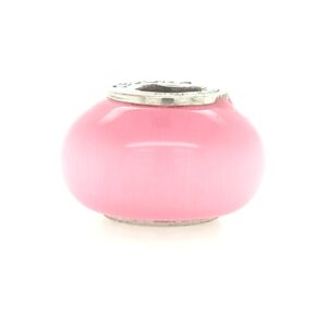 Sterling Silver Cedora Pink Colored Glass Bead Italy