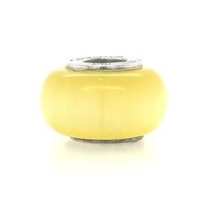 Sterling Silver Cedora Yellow Glass Bead Italy