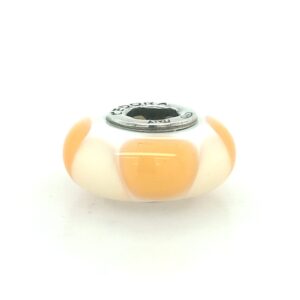 Sterling Silver Cedora White, Golden & Creamy Yellow Glass Bead