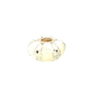 Sterling Silver Cedora Cream Colored Bead With Flowers