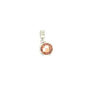 Sterling Silver Orange Checkerboard Bead / Pendant