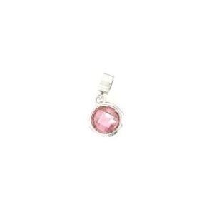 Sterling Silver Pink Checkerboard Bead / Pendant