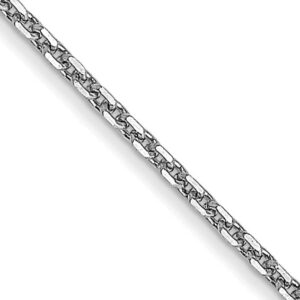 10K W Gold Cable Link Chain .95mm 18″