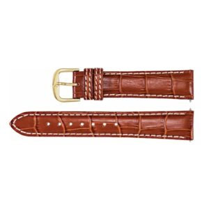 20R Tan Leather Alligator Grain Padded Watch Band