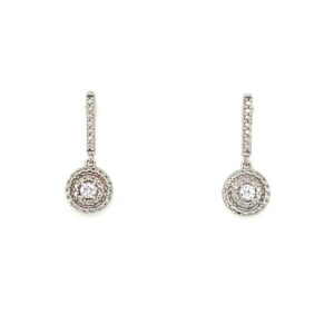 Sterling Silver Lab Grown Diamond Dangle Earrings