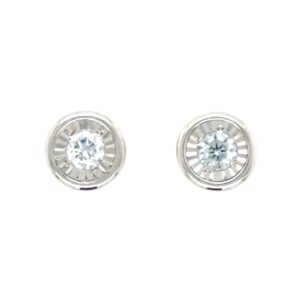 Sterling Silver Lab Grown Diamond Stud Earrings