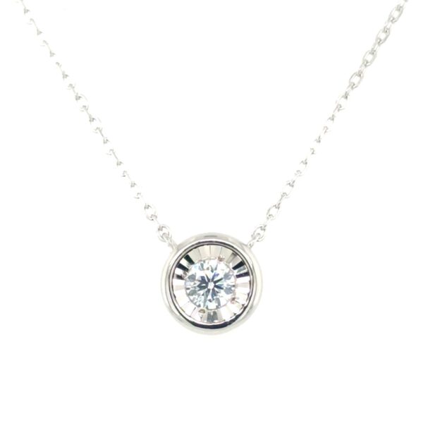 Sterling Silver Lab Grown Diamond Necklace