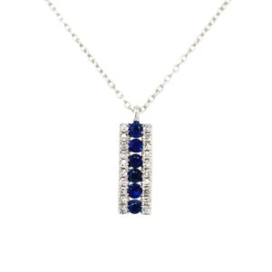 14K W Sapphire & Diamond Necklace