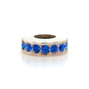 Sterling Silver Bead With Blue Crystals
