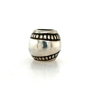 Sterling Silver Baseball Bead Sterling Silver Baseball Bead