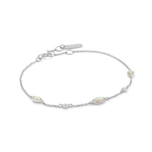 Sterling Silver Opal Colored Stone Bracelet Sterling Silver Opal Colored Stone Bracelet