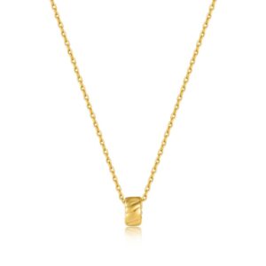 Sterling Silver 14K Y Plated Twist Pendant Necklace Sterling Silver 14K Y Plated Twist Pendant Necklace