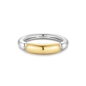 Sterling Silver Two-Tone Segmented Puffy Ring Sterling Silver Two-Tone Segmented Puffy Ring