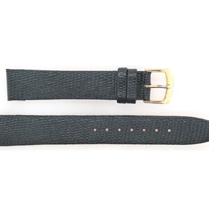18L Black Leather Lizard Grain Watch Band