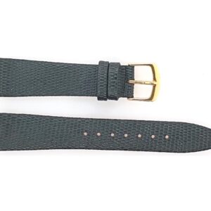 20R Black Leather Lizard Grain Watch Band 20R Black Leather Lizard Grain Watch Band