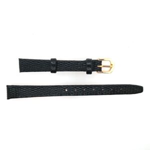8R Black Leather Lizard Grain Watch Band 8R Black Leather Lizard Grain Watch Band