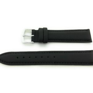 18R Black Genuine Leather Watch Band
