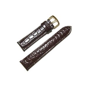 18R Brown Genuine Leather Crocodile Grain