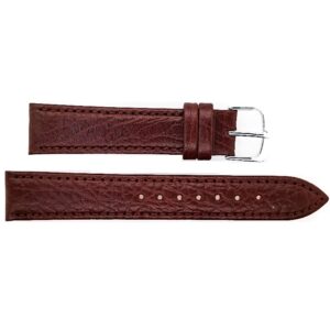 18R Brown Italian Leather Stitched Watch Band
