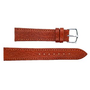 18R Tan Italian Leather Stitched Watch Band