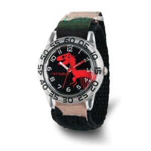Red Balloon Kids Dinosaur Boys' Camo Nylon Time Teacher Watch Red Balloon Kids Dinosaur Boys' Camo Nylon Time Teacher Watch