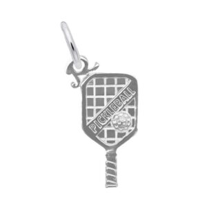 Sterling Silver 3D Pickleball Charm