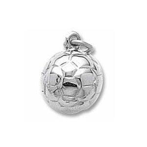 Sterling Silver Soccer Ball 3D Charm