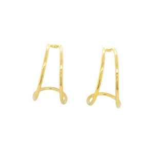14K Y Plated Double Hoop Earrings