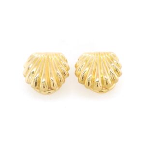 18K Y Clip On Scallop Look Earrings 18K Y Clip On Scallop Look Earrings