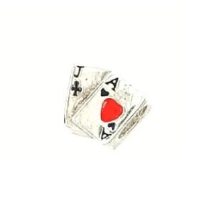 Sterling Silver Jack And Ace Cards Bead