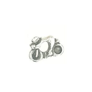 Sterling Silver Motor Cycle With Rider Bead