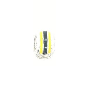 Sterling Silver Football Helmet Yellow & Black Bead