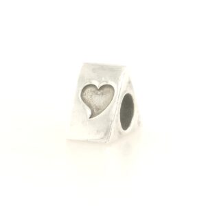 Sterling Silver Triangle Bead With I Heart You