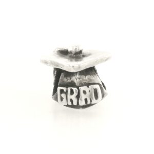 Sterling Silver Graduation Cap Bead Sterling Silver Graduation Cap Bead