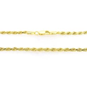 Sterling Silver 14K Plated 2.3mm Rope Bracelet 7.5″ Sterling Silver 14K Plated 2.3mm Rope Bracelet 7.5″