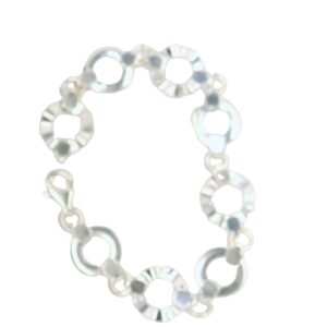 Sterling Silver Wavy and Smooth Circle Geometric Bracelet Sterling Silver Wavy and Smooth Circle Geometric Bracelet
